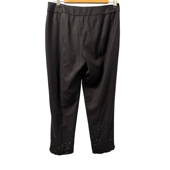 Talbots Petites Black Wool Embellished Hem Lines Women Size 4P Pants. - Picture 11 of 12